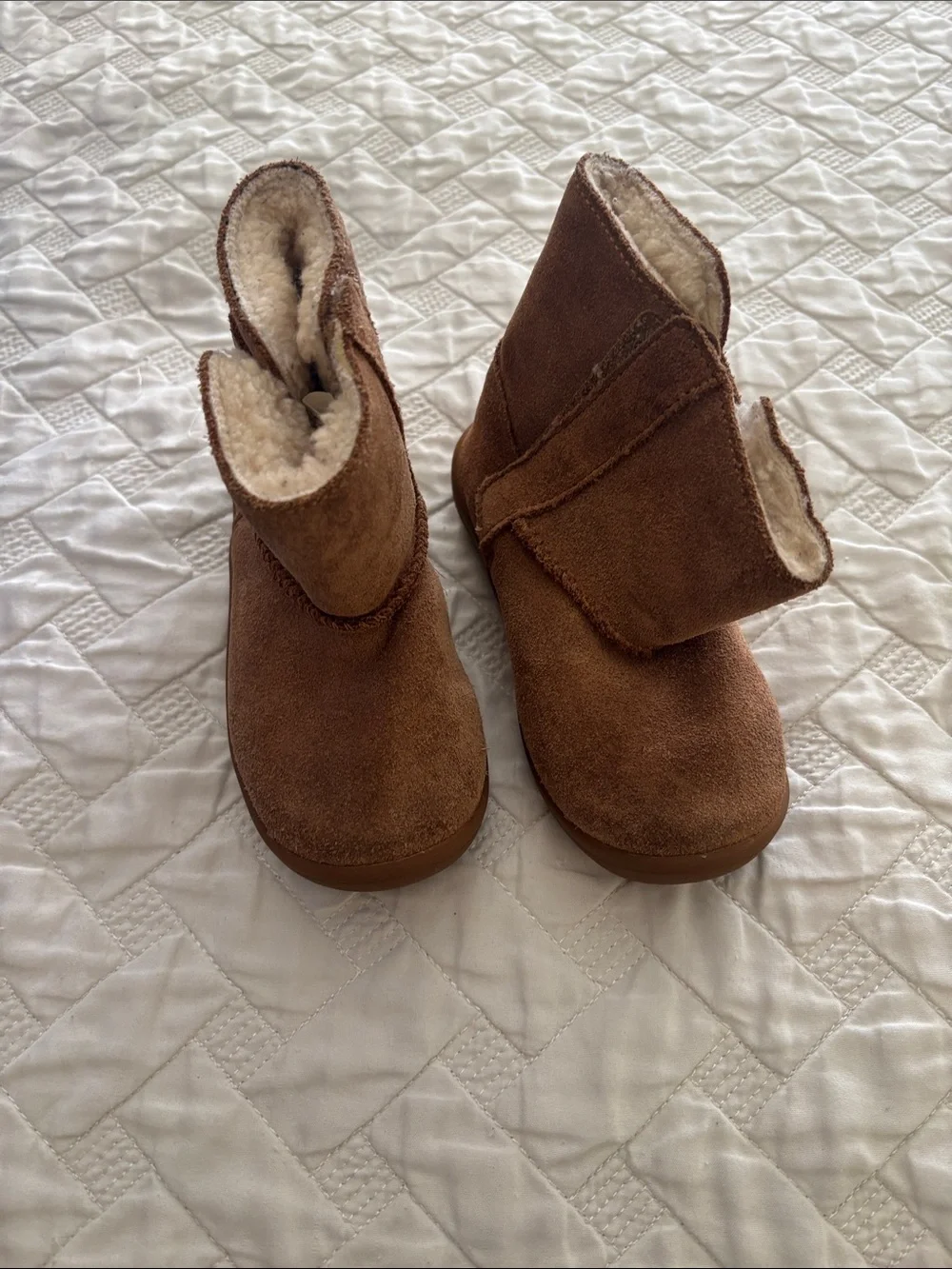 Ugg Brown Suede Shearling-Lined Baby Boots